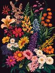 缤纷多彩花卉组合插画