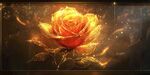 金色璀璨玫瑰花梦幻图景
