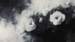 水墨风格梦幻花卉图