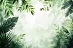 清新绿意丛林梦幻背景图