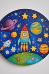手绘梦幻太空主题圆盘画