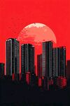 夕阳下的都市剪影