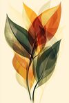 梦幻多彩叶片插画