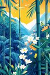 竹林花海间的自然盛景