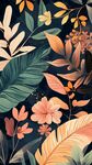 热带花卉植物绚丽插画
