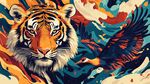 虎与鹰的奇幻艺术图景