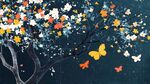 繁花蝴蝶绘就梦幻夜景图