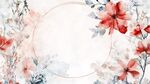 花卉环绕的梦幻圆形边框
