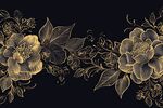 黑金花卉装饰图案