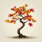 弯曲枫树 秋日斑斓景致