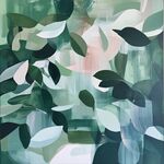 抽象绿叶艺术画作