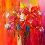 绚丽花卉油画 色彩明艳动人