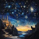 梦幻星空下的奇幻城堡