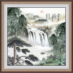 迎客松山水画