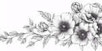 手绘花卉线条图