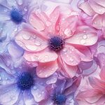 粉紫花朵上的晶莹水珠