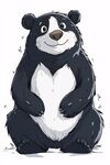 可爱黑白熊坐姿卡通形象
