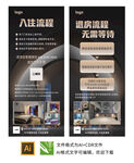 高端酒店入住退房流程指引展板