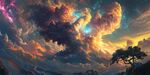 梦幻星空下的孤树奇景