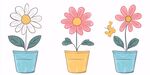 三盆小花插画