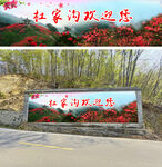 映山红墙绘杜鹃花