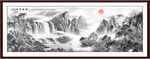 八方聚财山水画