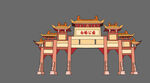 中式传统牌坊建筑景观