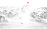 新中式水墨山水画