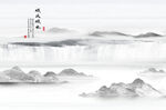 新中式屏风山水画