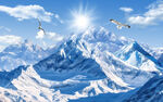 雪山背景墙