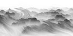 水墨群山云雾缭绕之景