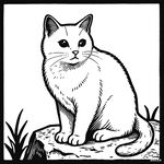 岩石上的可爱猫咪