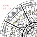高清分层四分之一圆形打印图