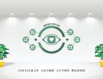 绿色科技风眼睛主题墙面设计