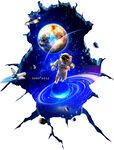 宇航员破次元遨游太空