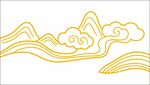 金色云纹山峦图案