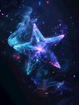 梦幻炫彩星空海星图案