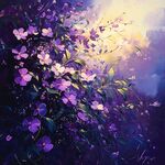 梦幻紫花绽放于光影间