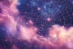梦幻星空下的神秘蜘蛛网