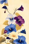 多彩牵牛花插画