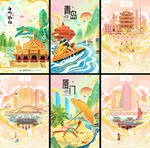国潮风插画