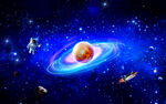 太空黑洞宇宙行星宇航员星空背景