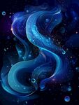 梦幻蓝色流动星云图案