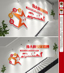 长征精神楼梯文化墙