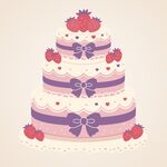 三层草莓装饰精美蛋糕