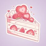 草莓爱心蛋糕插画