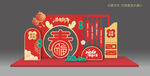中式新年美陈展示 商场红色美陈