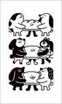 狗狗互动趣味插画