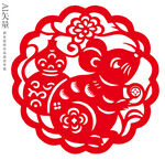 鼠剪纸窗花