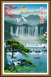 竖幅山水画